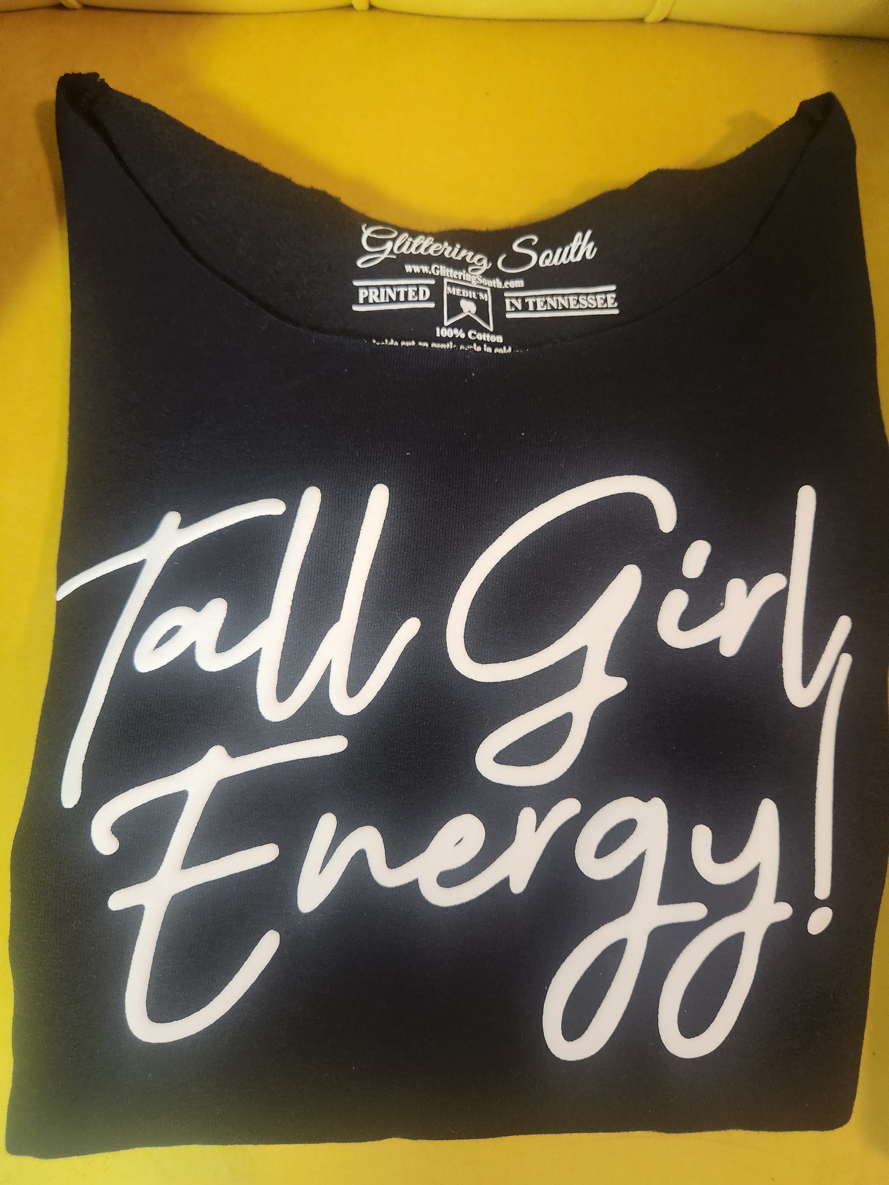 Tall Girl Energy Sweatshirt Off the shoulder